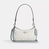 C*ACH - Ter* Mini Crossbody Bag In Signature Canvas - Silver/Chalk/Blue