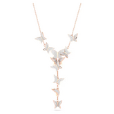 Swar*vski - Idyllia Lilia y necklace Butterfly, White, rose gold finish - 5636419