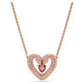 Swar*vski - Una necklace Heart, Pink, Rose gold-tone plated - 5662874