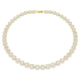 Swar*vski - Una Angelic necklace Round cut, White, gold finish - 5720505