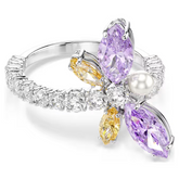 Swar*vski - Arian* Grand* motif ring Mixed cuts, Dragonfly, Multicolored, Rhodium plated - 5737366