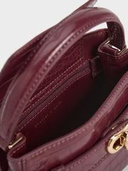 Charles & Ke*th - Aubrielle Croc-Effect Top Handle Bag - Burgundy