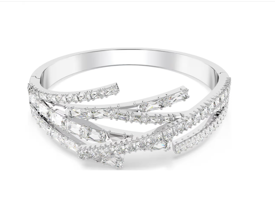 Swar*vski - Matrix bangle Mixed cuts, White, Rhodium plated - 5726292 / 5726294