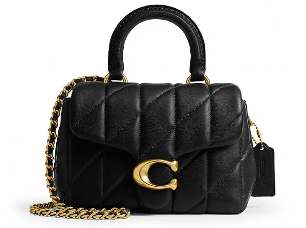 C*ACH -T*bby Top Handle Bag With Quilting - Black -