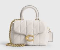 C*ACH -T*bby Top Handle Bag With Quilting - White