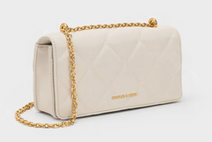 Charles & Ke*th - Paffuto Quilted Wallet On Chain - Cream with box