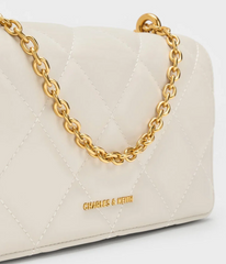 Charles & Ke*th - Paffuto Quilted Wallet On Chain - Cream with box
