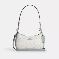 C*ACH - Ter* Mini Crossbody Bag In Signature Canvas -  Silver/Chalk/Blue
