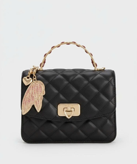 Charles & Ke*th - Cressida Quilted Top Handle Bag With Bag Charms - Gift Box - Cream