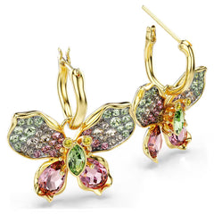 Swar*vski - Idyllia drop earrings Mixed cuts, Pavé, Butterfly, Multicolored, Gold-tone plated - 5709953