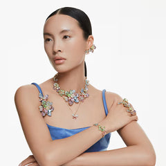 Swar*vski - Idyllia drop earrings Mixed cuts, Pavé, Butterfly, Multicolored, Gold-tone plated - 5709953