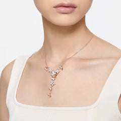 Swar*vski - Idyllia Lilia y necklace Butterfly, White, rose gold finish - 5636419
