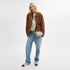 C*ACH - Mini Rowa* Crossbody Bag In Blocked Signature Canvas - Silver/Sand/Taupe Multi