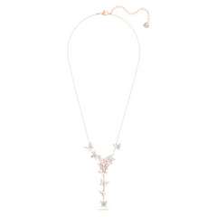 Swar*vski - Idyllia Lilia y necklace Butterfly, White, rose gold finish - 5636419