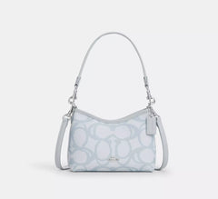 C*ACH - Laurel Small Shoulder Bag In Sketch Signature Canvas - Silver/Ice Blue