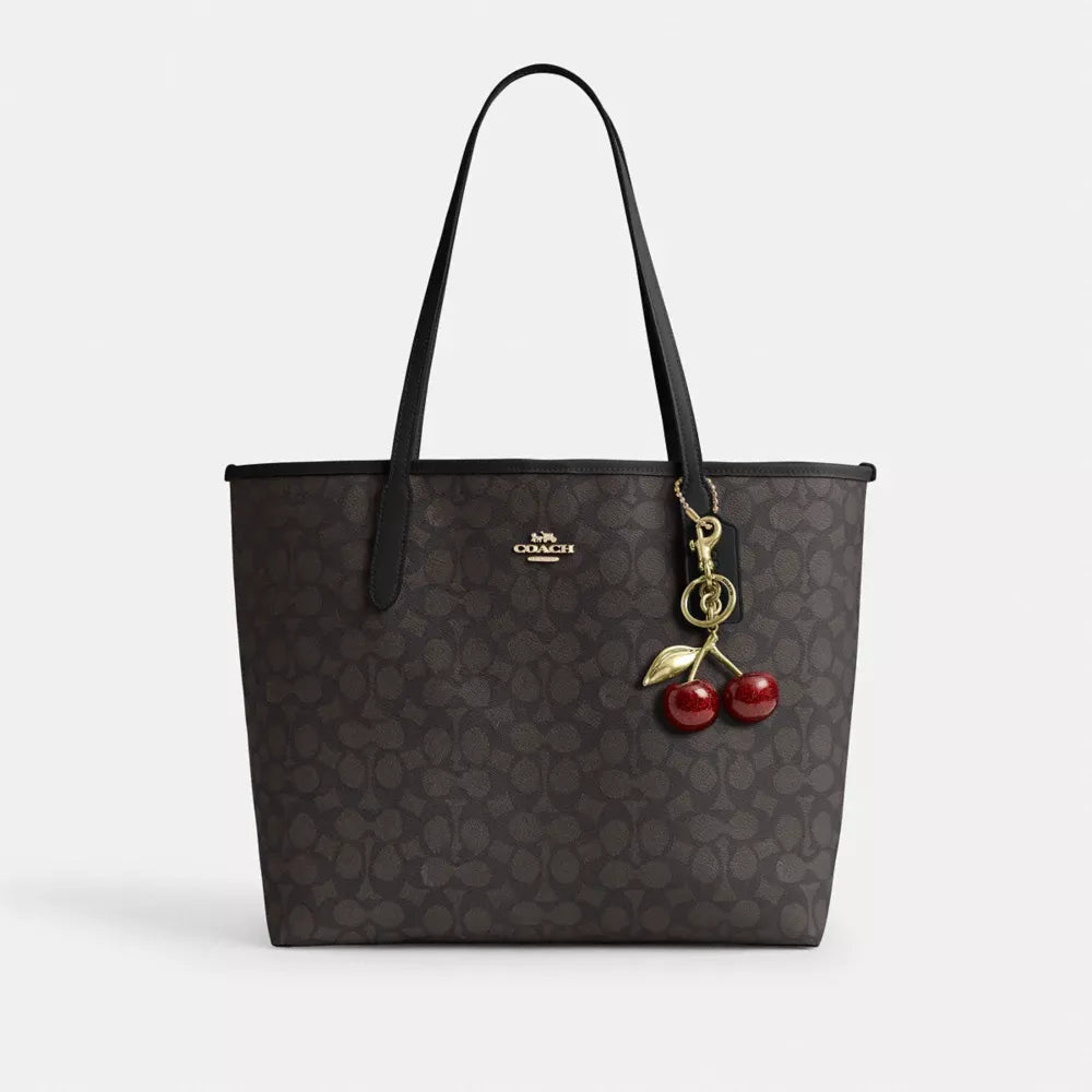 C*ACH - Cit* Tote Bag In Signature Canvas - Gold/Walnut/Black
