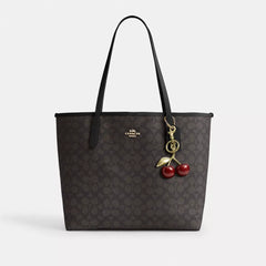 C*ACH - Cit* Tote Bag In Signature Canvas - Gold/Walnut/Black