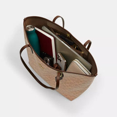 C*ACH - Cit* Tote Bag In Signature Canvas - Gold/Tan/Brown