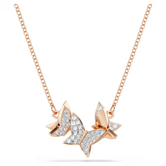 Swar*vski - Idyllia Lilia necklace Butterfly, White, rose gold finish - 5636422