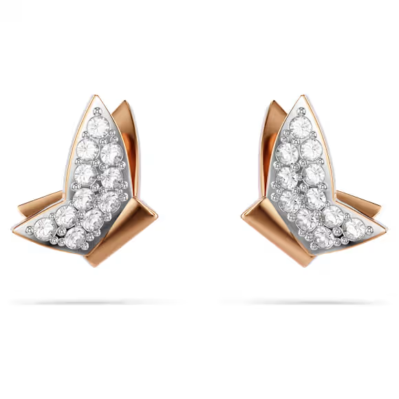Swar*vski - Idyllia Lilia stud earrings Butterfly, White, rose gold finish - 5636427