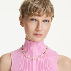 Swar*vski -  Una Angelic necklace Round cut, White, gold finish - 5720505