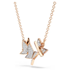 Swar*vski - Idyllia Lilia necklace Butterfly, White, rose gold finish - 5636422