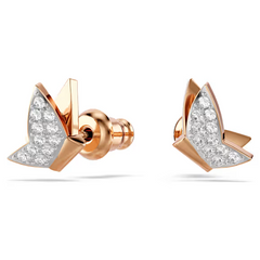 Swar*vski - Idyllia Lilia stud earrings Butterfly, White, rose gold finish - 5636427