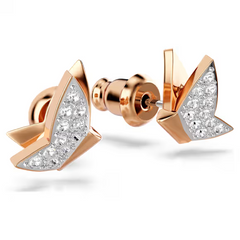 Swar*vski - Idyllia Lilia stud earrings Butterfly, White, rose gold finish - 5636427