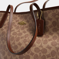 C*ACH - Cit* Tote Bag In Signature Canvas - Gold/Tan/Brown