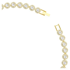 Swar*vski -  Una Angelic necklace Round cut, White, gold finish - 5720505