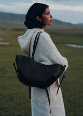 Pol*ne - Cym* Mini Edition Textured Black with Ecru Stitching