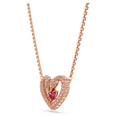 Swar*vski -  Una necklace Heart, Pink, Rose gold-tone plated - 5662874