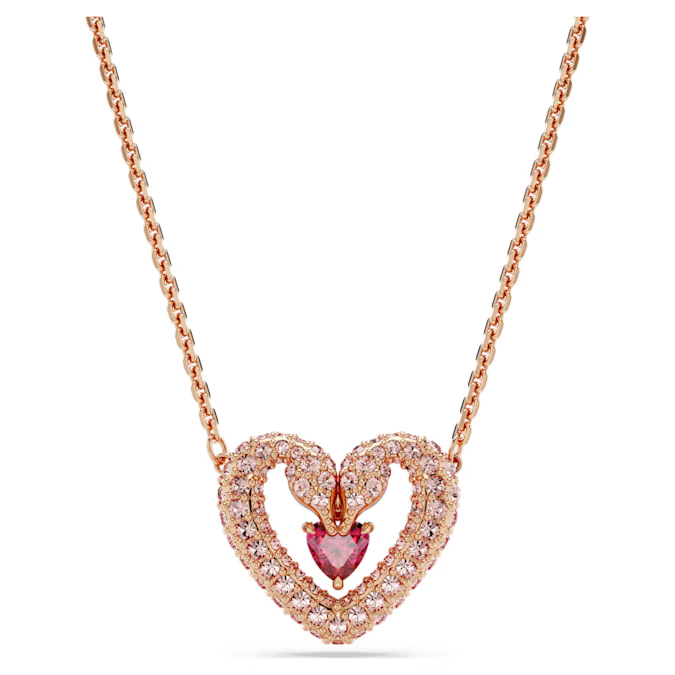 Swar*vski -  Una necklace Heart, Pink, Rose gold-tone plated - 5662874