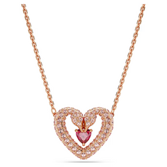 Swar*vski -  Una necklace Heart, Pink, Rose gold-tone plated - 5662874