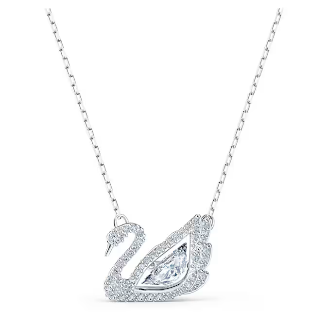 Swar*vski -  Swan necklace Dancing swan, White, Rhodium plated - 5514421