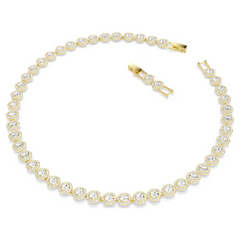 Swar*vski -  Una Angelic necklace Round cut, White, gold finish - 5720505