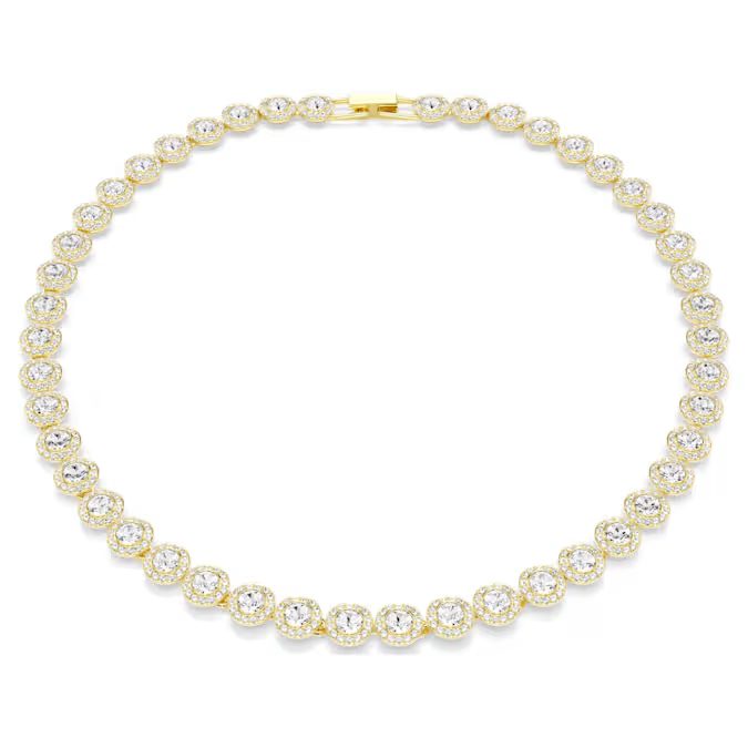 Swar*vski -  Una Angelic necklace Round cut, White, gold finish - 5720505