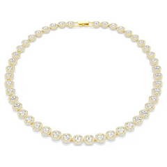 Swar*vski -  Una Angelic necklace Round cut, White, gold finish - 5720505