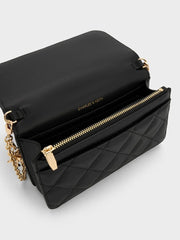 Charles & Ke*th - Arrietty Quilted Wallet On Chain - Black