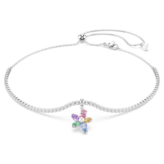 Swar*vski - Arian* Grand* choker Mixed cuts, Flower, Multicolored, Rhodium plated - 5749189
