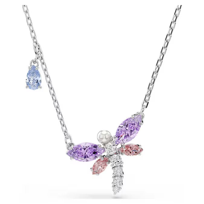 Swar*vski - Arian* Grand* x Swarovski pendant Mixed cuts, Dragonfly, Multicolored, Rhodium plated - 5737383