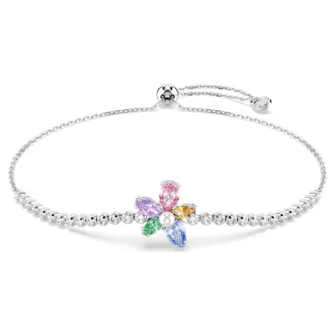 Swar*vski - Arian* Grand* bracelet Mixed cuts, Flower, Multicolored, Rhodium plated - 5749187
