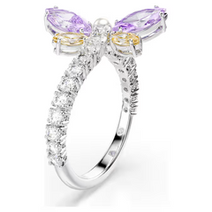 Swar*vski - Arian* Grand* motif ring Mixed cuts, Dragonfly, Multicolored, Rhodium plated - 5737366