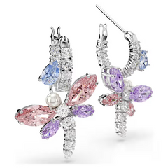 Swar*vski - Arian* Grand* drop earrings Mixed cuts, Dragonfly, Multicolored, Rhodium plated - 5749185