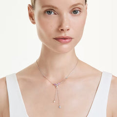 Swar*vski - Arian*  Grand* Y necklace Mixed cuts, Dragonfly, Multicolored, Rhodium plated - 5749183