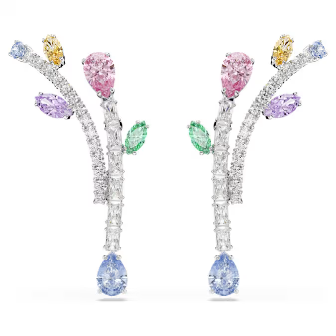 Swar*vski - Arian* Grand* x drop earrings Mixed cuts, Multicolored, Rhodium plated - 5737426