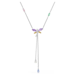 Swar*vski - Arian*  Grand* Y necklace Mixed cuts, Dragonfly, Multicolored, Rhodium plated - 5749183