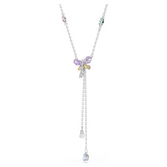 Swar*vski - Arian*  Grand* Y necklace Mixed cuts, Dragonfly, Multicolored, Rhodium plated - 5749183