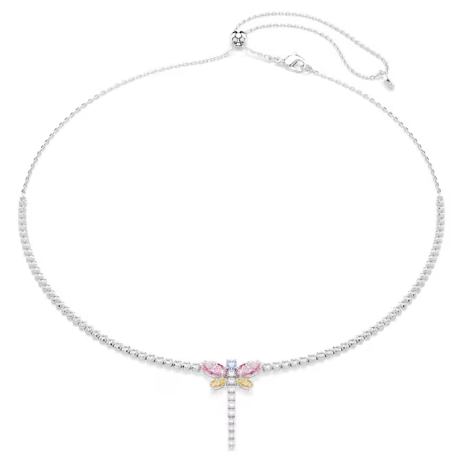 Swar*vski - Arian*  Grand* Y necklace Mixed cuts, Dragonfly, Multicolored, Rhodium plated - 5737425