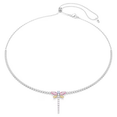 Swar*vski - Arian*  Grand* Y necklace Mixed cuts, Dragonfly, Multicolored, Rhodium plated - 5737425